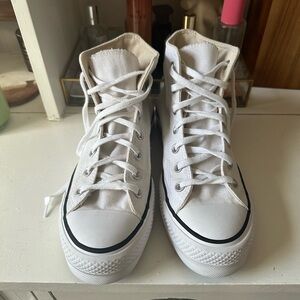 Converse white platform 8.5